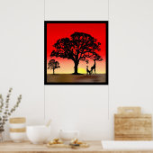 Poster africain Sunset Imprimer (Cuisine)