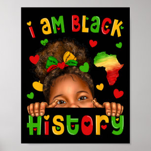 Poster African American Black Girl Afro Kids Black Histor