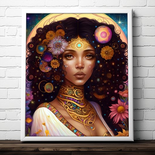 Poster African American Black Goddess Queen Imaginaire Ar
