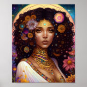 Poster African American Black Goddess Queen Imaginaire Ar (Devant)