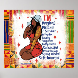 Poster African American Black Queen Melanin Sista Shopp