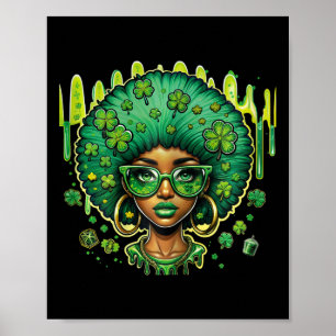 Poster African American Female Leprechaun Black St Patron