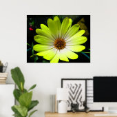 Poster African Daisy Fluorescent Yellow Print (Bureau à domicile)