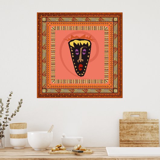 Poster African mask (Cuisine)