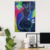 Poster African Moon - Miami Tile Print (Bureau à domicile)