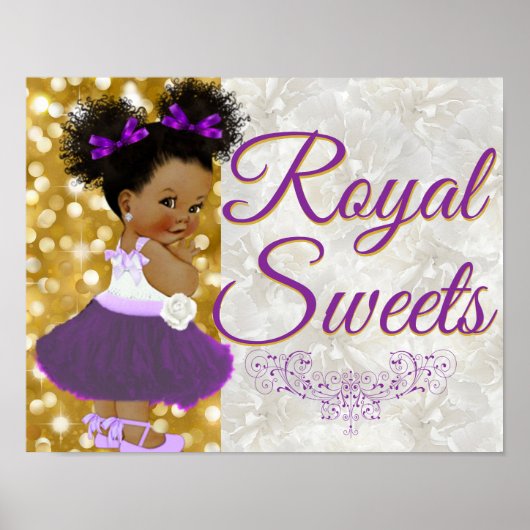 Poster African Princess Purple & Gold|Royal Sweets Event (Devant)