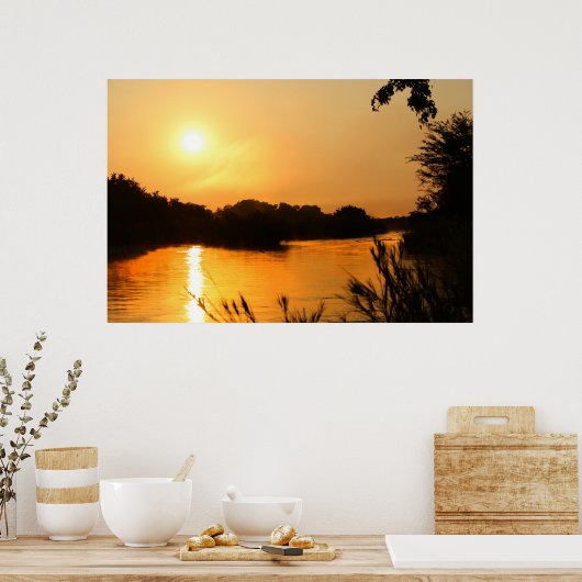 Poster African Sunset (Keuken)