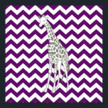 Poster African Violet Safari Chevron avec Pop Art Giraffe<br><div class="desc">Mod Chevron motif dans la palette de couleurs Safari Moods d'Emporio Moffa,  avec la girafe pop art sur un côté.</div>
