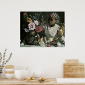 Poster African Woman Peonies par Frédéric Bazille, Fleurs (Cuisine)