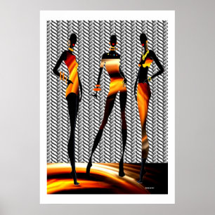 Poster African Women Fashion Burning Hot