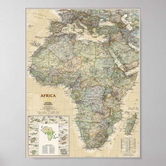 Poster - Afrikaanse nationale geografische kaart (Voorkant)