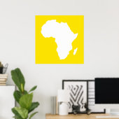 Poster Afrique Audacieuse Jaune Dorée (Bureau à domicile)