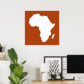Poster Afrique Audacieuse rouge rouille (Bureau à domicile)