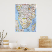 Poster " Afrique australe : 1962 Carte détaillée ... (Cuisine)