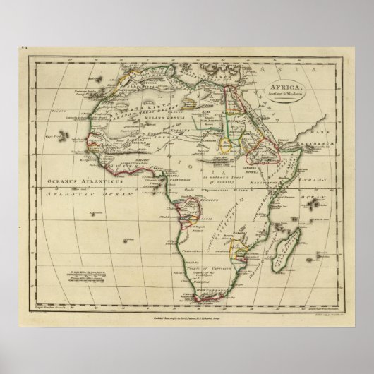 Poster Afrique avec des frontières définies (Devant)