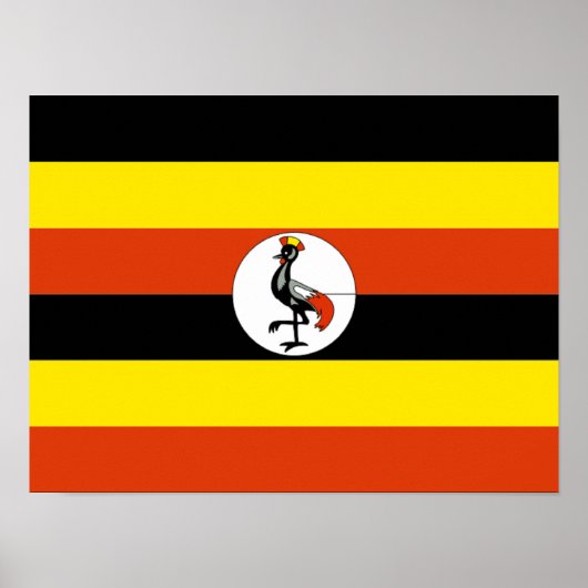 Poster Afrique : drapeau de l'Ouganda, (Devant)