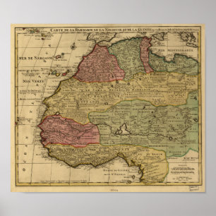 Poster Afrique du Nord 1742 Carte antique