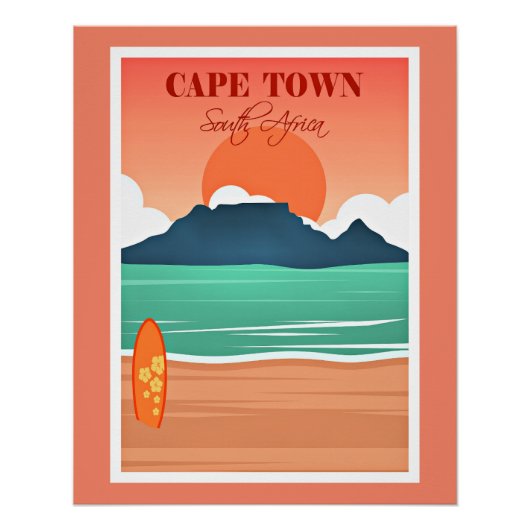Poster Afrique du Sud du Cap, (Devant)