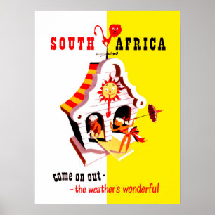 Poster Afrique du Sud, indicateur de temps merveilleux, v