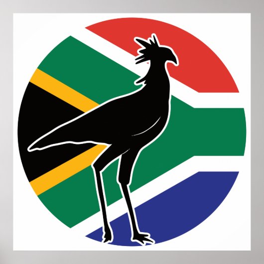 Poster Afrique du Sud Secrétaire oiseau (Devant)