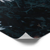 Poster Afrique du Sud Vert Blanc Fleurs indigènes (Coin)