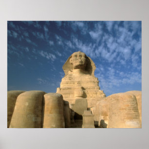 Poster Afrique, Égypte, Le Caire, plateau de Gizeh. Sphin