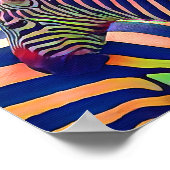 Poster Afrique zèbre noir blanc (Coin)