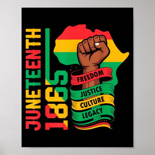 Poster Afro-américain 1865 juneteenth histoire des Noirs (Devant)