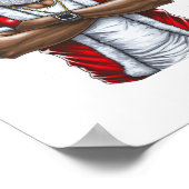 Poster afro-américain père Noël noël cool de pyjama noir (Coin)