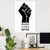 Poster afro american fist black lives matter symbol prote (Bureau à domicile)