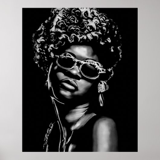 Poster Afro Beauty Woman Portrait (AI+Human) (Devant)