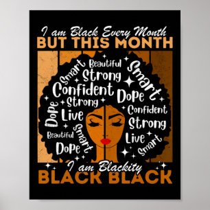 Poster Afro Girl Blackity Black Chaque mois Histoire noir