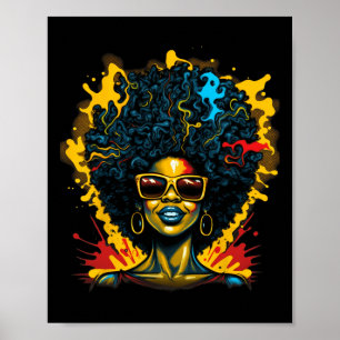 Poster Afro Hair Drug Queen Histoire noire Magie Girl Wom