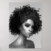 Poster Afro Hair Render 3D (Devant)