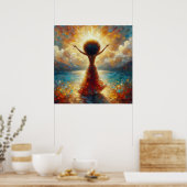Poster Afro Louange déesse Divine Beauté Huile Peinture (Cuisine)