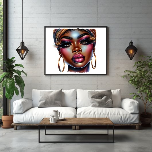Poster Afro Queen Fashion Art Melanin Chic