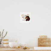 Poster Afro Unicorn | Design cardiaque unique (Cuisine)