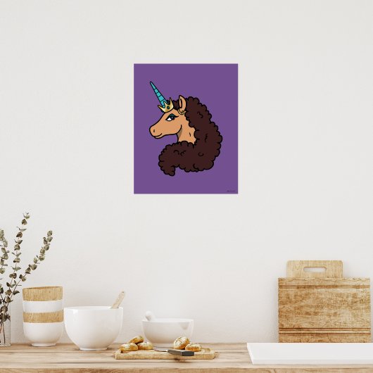 Poster Afro Unicorn | Divin (Cuisine)