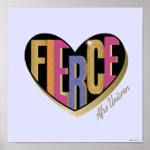Poster Afro Unicorn Fierce Heart Design (Devant)