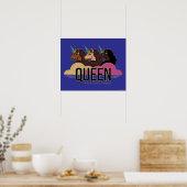 Poster Afro Unicorn Queen Trio Design (Cuisine)