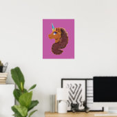 Poster Afro Unicorn | Unique (Bureau à domicile)