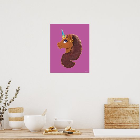 Poster Afro Unicorn | Unique (Cuisine)