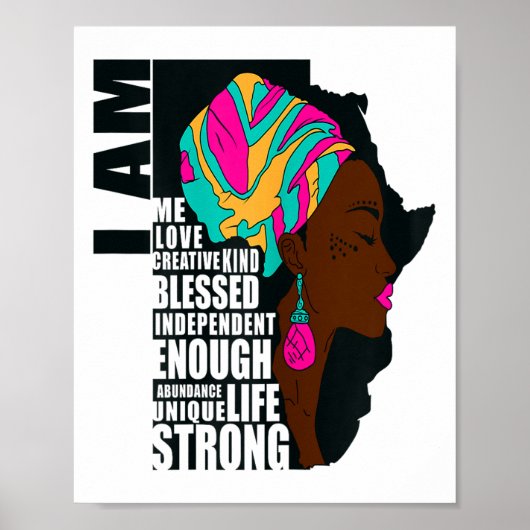 Poster Afro You Are Enough I Am Insrational Sayings Motiv (Devant)