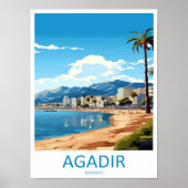 Poster Agadir Travel Print Wall Art Agadir Wall Hanging (Devant)