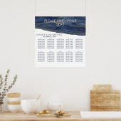 Poster agate bleu marine simple romantique élégant (Cuisine)