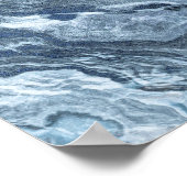 Poster Agate bleue cristallisée | Pierre marbrée en ardoi (Coin)