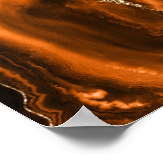 Poster Agate Burnt Orange Or foncé Mariage Bienvenue (Coin)