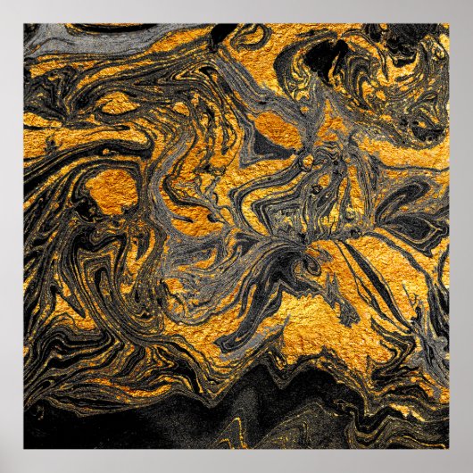 Poster Agate Crystal. Suminagashi moderne futuriste. Swir (Devant)