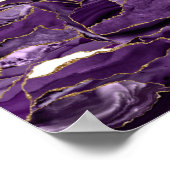 Poster Agate de Parties scintillant violet et or (Coin)