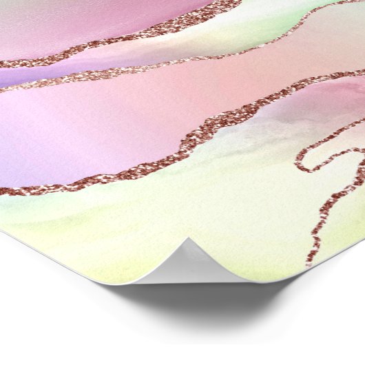 Poster Agate de pastèque | Neo Mint Green et Cassis Pink (Coin)